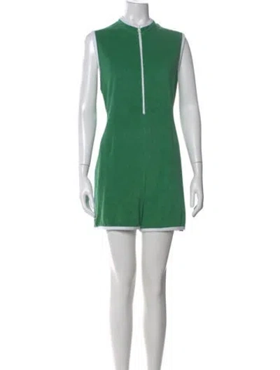 Pre-owned Kule Crew Neck Romper In Green