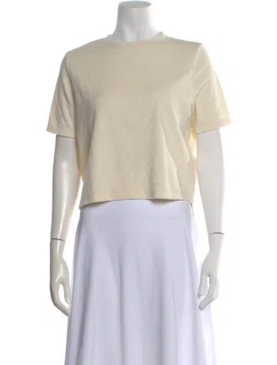 Pre-owned Kule Crew Neck Short Sleeve Crop Top In Neutral