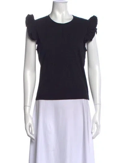 Pre-owned Kule Crew Neck Short Sleeve Top In Blue