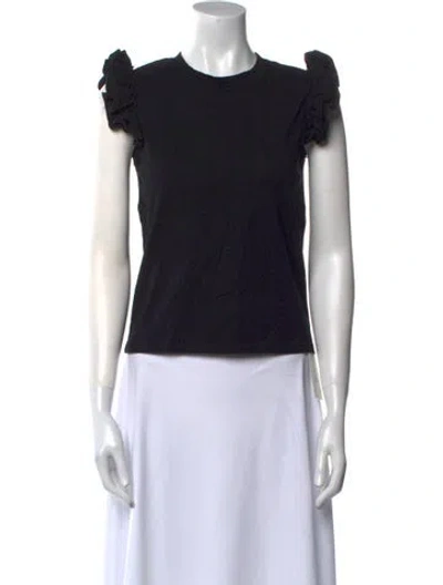 Pre-owned Kule Crew Neck Short Sleeve Top W/ Tags In Black