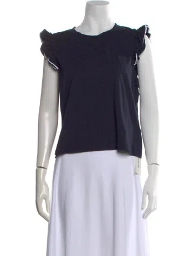 Pre-owned Kule Crew Neck Short Sleeve Top W/ Tags In Blue