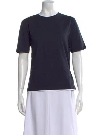 Pre-owned Kule Crew Neck Short Sleeve T-shirt In Blue