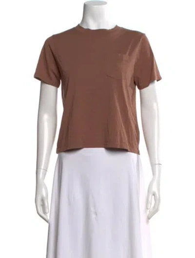 Pre-owned Kule Crew Neck Short Sleeve T-shirt In Brown