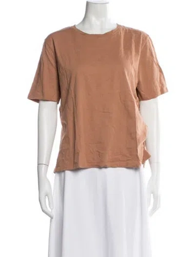 Pre-owned Kule Crew Neck Short Sleeve T-shirt In Brown