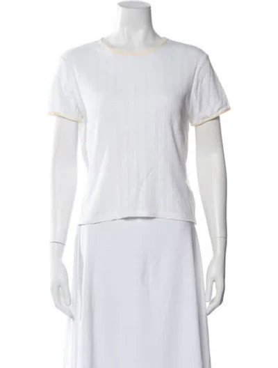 Pre-owned Kule Crew Neck Short Sleeve T-shirt In White