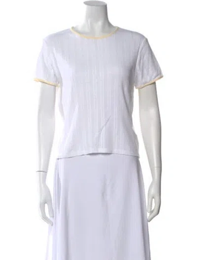 Pre-owned Kule Crew Neck Short Sleeve T-shirt In White