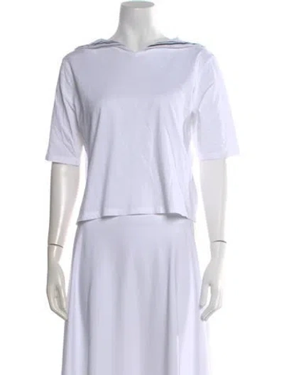 Pre-owned Kule Crew Neck Short Sleeve T-shirt In White