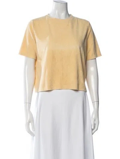 Pre-owned Kule Crew Neck Short Sleeve T-shirt In Yellow