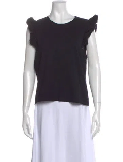Pre-owned Kule Crew Neck Sleeveless Top In Black