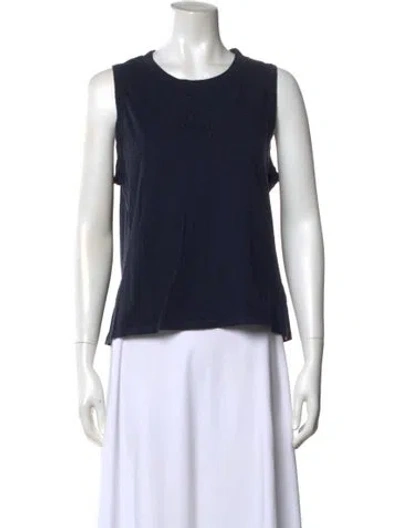 Pre-owned Kule Crew Neck Sleeveless Top In Blue