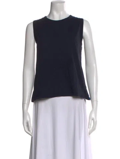 Pre-owned Kule Crew Neck Sleeveless Top In Blue
