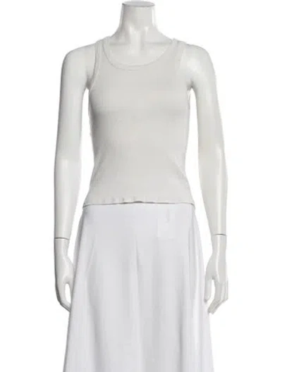Pre-owned Kule Crew Neck Sleeveless Top In White