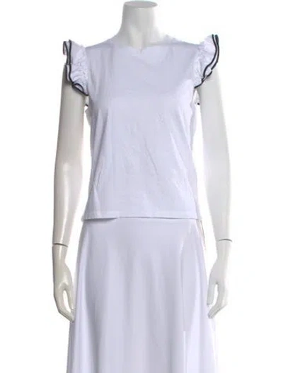 Pre-owned Kule Crew Neck Sleeveless Top In White