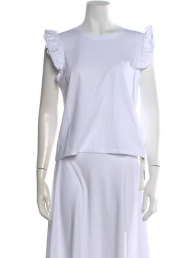 Pre-owned Kule Crew Neck Sleeveless Top In White