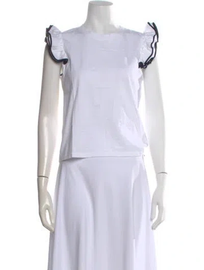 Pre-owned Kule Crew Neck Sleeveless Top In White