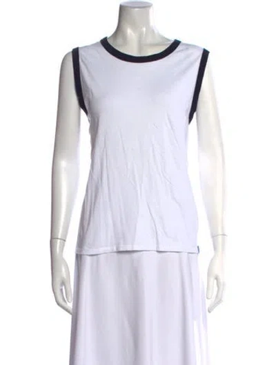 Pre-owned Kule Crew Neck Sleeveless Top In White