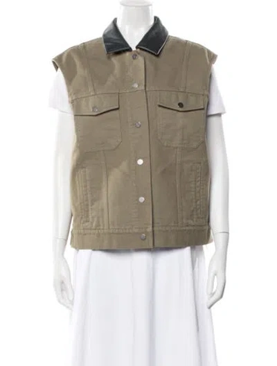 Pre-owned Kule Denim Jacket In Green