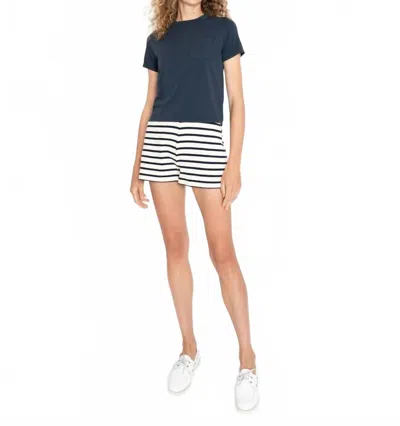 Kule Eco Cotton Venus Short In Cream/navy