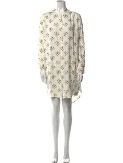 Pre-owned Kule Floral Print Mini Dress W/ Tags In Neutral