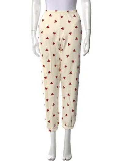 Pre-owned Kule Floral Print Straight Leg Pants In Neutral