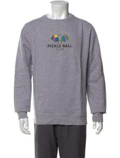 Pre-owned Kule Graphic Print Crew Neck Pullover In Grey