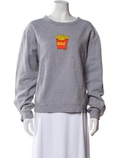 Pre-owned Kule Graphic Print Crew Neck Sweater In Blue