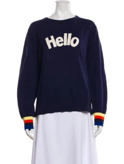 Pre-owned Kule Graphic Print Crew Neck Sweater In Blue