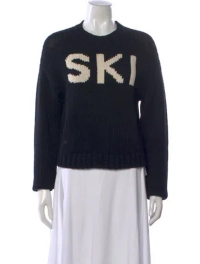 Pre-owned Kule Graphic Print Crew Neck Sweater In Blue
