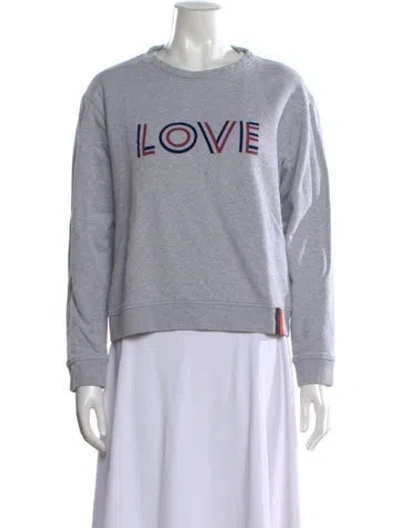 Pre-owned Kule Graphic Print Crew Neck Sweater In Grey