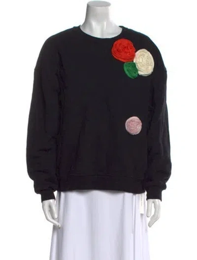 Pre-owned Kule Graphic Print Crew Neck Sweatshirt In Black