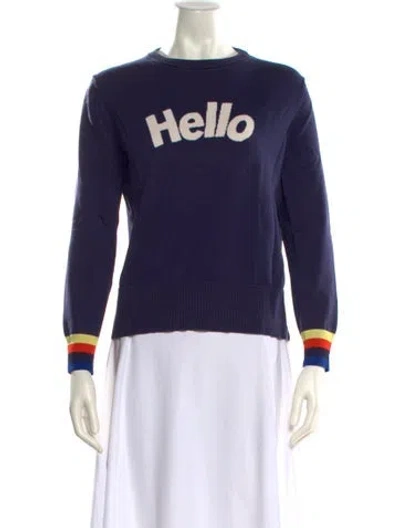 Pre-owned Kule Graphic Print Crew Neck Sweatshirt In Blue