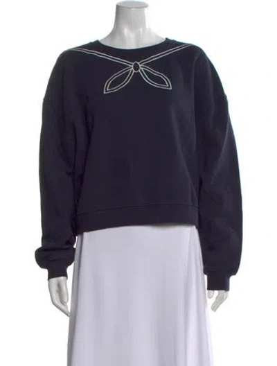 Pre-owned Kule Graphic Print Crew Neck Sweatshirt In Blue