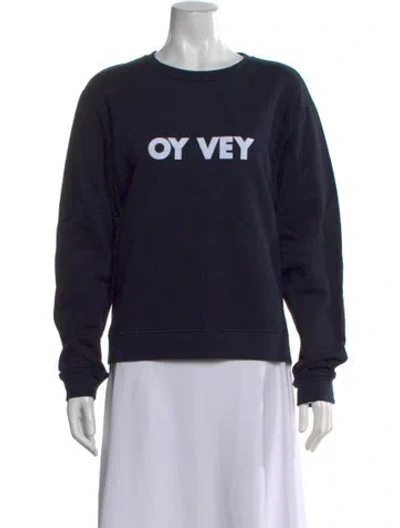 Pre-owned Kule Graphic Print Crew Neck Sweatshirt In Blue