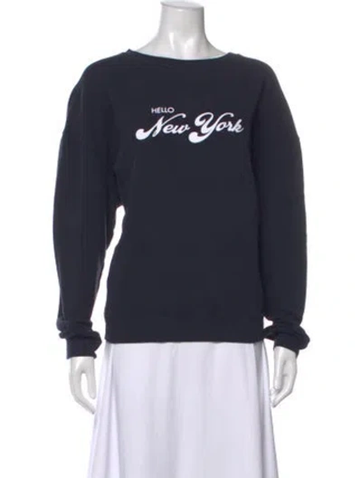 Pre-owned Kule Graphic Print Crew Neck Sweatshirt In Blue
