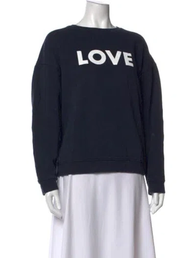 Pre-owned Kule Graphic Print Crew Neck Sweatshirt In Blue