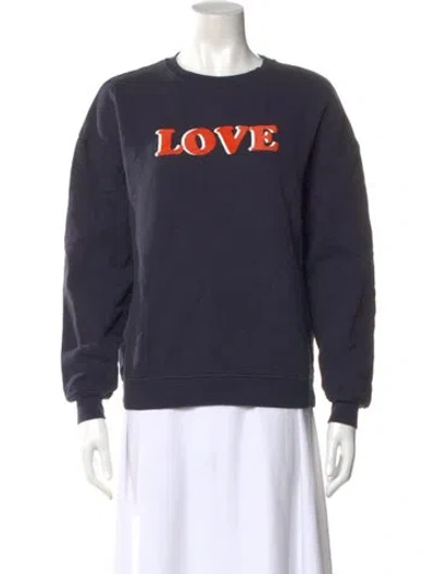 Pre-owned Kule Graphic Print Crew Neck Sweatshirt In Blue