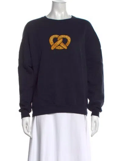 Pre-owned Kule Graphic Print Crew Neck Sweatshirt In Blue