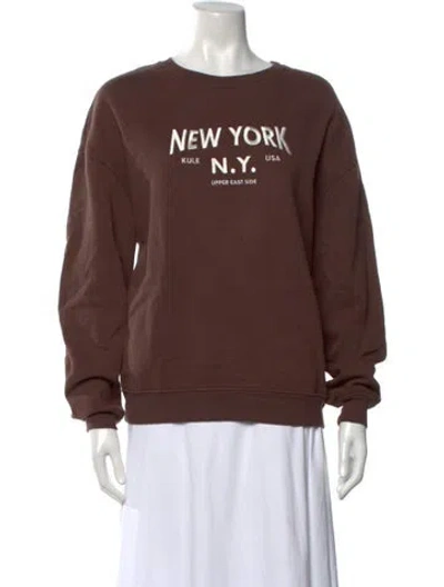 Pre-owned Kule Graphic Print Crew Neck Sweatshirt In Brown