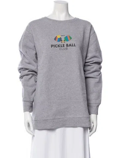 Pre-owned Kule Graphic Print Crew Neck Sweatshirt In Gray
