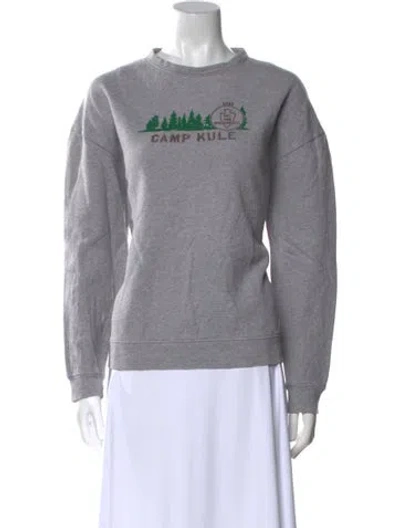 Pre-owned Kule Graphic Print Crew Neck Sweatshirt In Gray