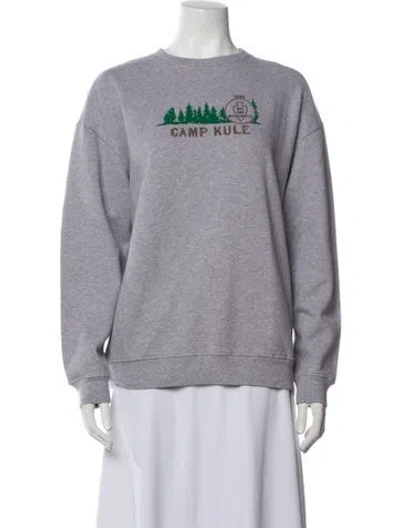 Pre-owned Kule Graphic Print Crew Neck Sweatshirt In Gray