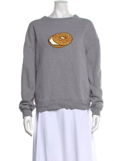 Pre-owned Kule Graphic Print Crew Neck Sweatshirt In Gray