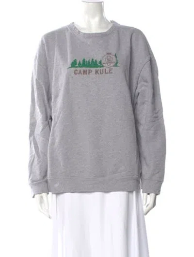 Pre-owned Kule Graphic Print Crew Neck Sweatshirt In Gray