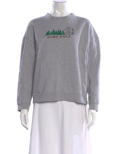 Pre-owned Kule Graphic Print Crew Neck Sweatshirt In Gray
