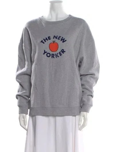 Pre-owned Kule Graphic Print Crew Neck Sweatshirt In Gray