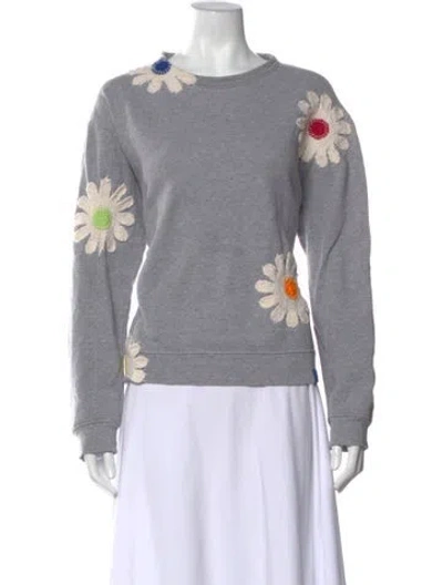 Pre-owned Kule Graphic Print Crew Neck Sweatshirt In Gray