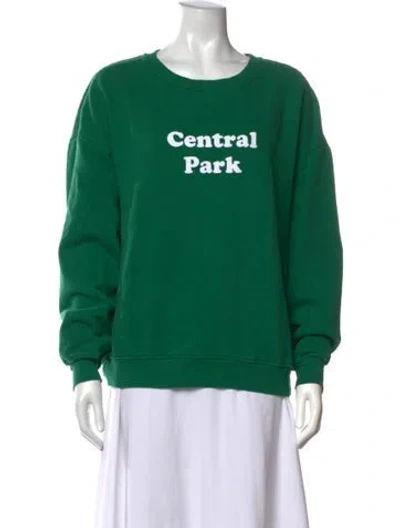 Pre-owned Kule Graphic Print Crew Neck Sweatshirt In Green