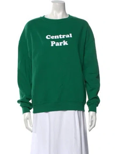 Pre-owned Kule Graphic Print Crew Neck Sweatshirt In Green
