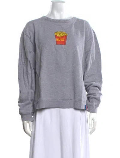 Pre-owned Kule Graphic Print Crew Neck Sweatshirt In Grey