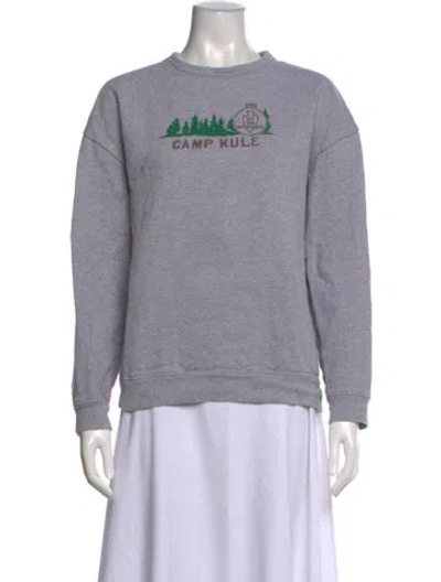 Pre-owned Kule Graphic Print Crew Neck Sweatshirt In Grey
